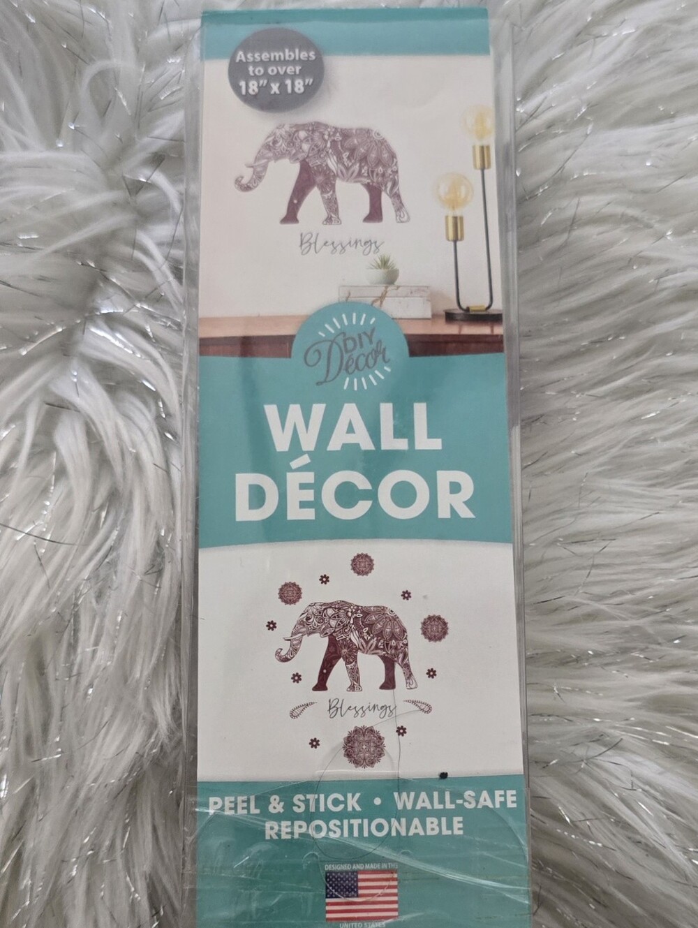 Burgundy  Elephant Wall Décor - Peel & Stick
